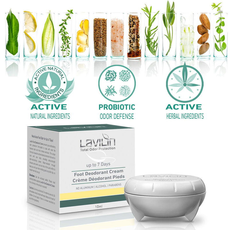 LAVILIN Foot Deodorant Cream - Neutralizes Foot Odor for Up to 7 Days | The Different Way to Prevent Embarrassing Smells – Aluminum, Alcohol, Paraben Free | Cruelty-Free and Kind to Your Skin Standard - NewNest Australia