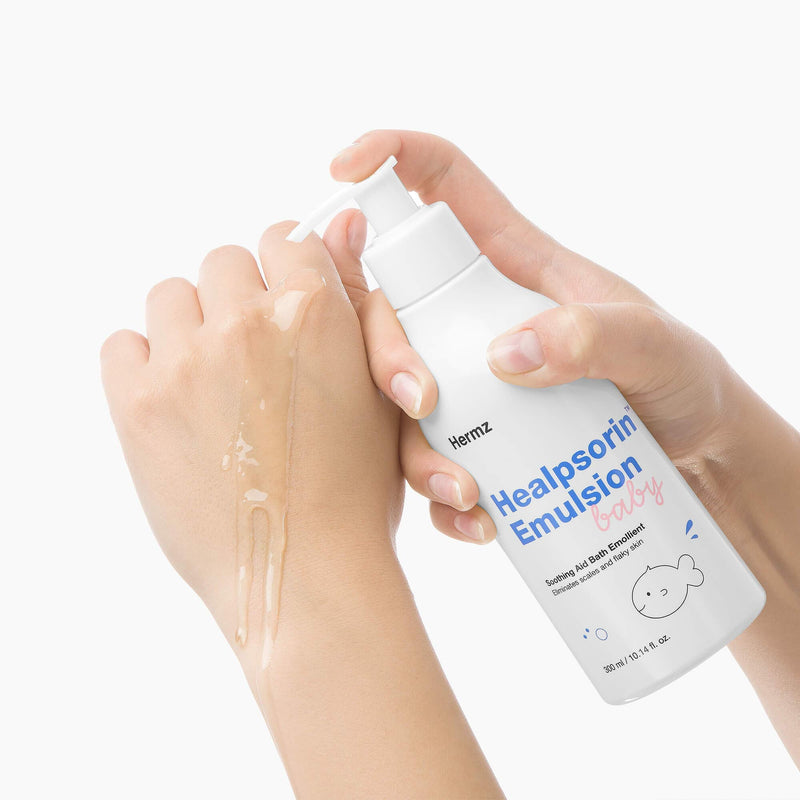 Healpsorin Baby Eczema & Cradle Cap Emulsion Treatment: Calendula, Comfrey Root, Sweet Almond & Watermelon - Gentle Baby Bath Emulsion Fights Bacteria & Restores Moisture Barrier - NewNest Australia