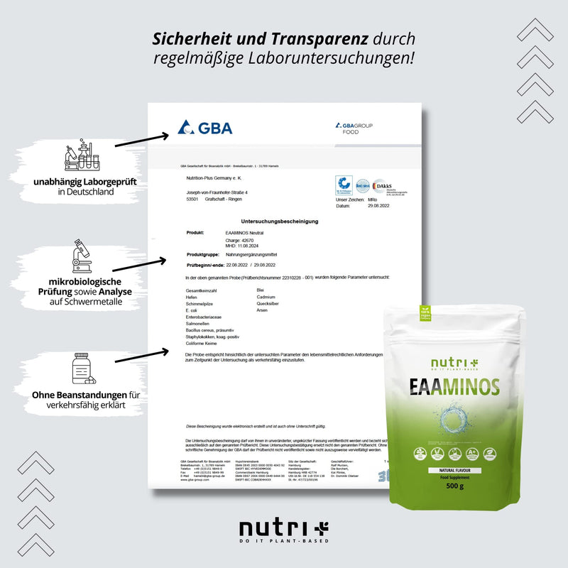 Eaa Powder Vegan 500G Ice-Tea Peach - Highest Dosage - All Essential Amino Acids - Iced Tea Peach Flavor Eaas - Amino Acids - Essential Aminos Powder 500 G (Pack Of 1) - NewNest Australia