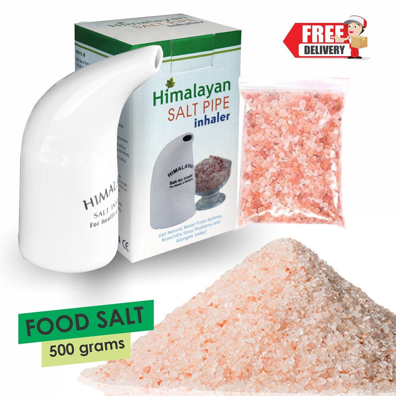 Health Original Himalayan Salt Inhaler Pipe Ceramic Filled with 100% Pure Himalayan Salt - with hygienic with 200Grm Salt Free (Pack of 1 Salt Inhaler) 200 g (Pack of 1) - NewNest Australia