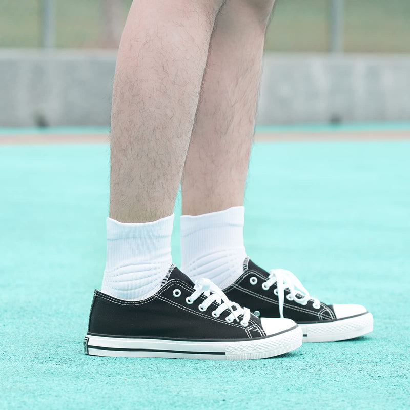 Elite Basketball Socks, Cushioned Athletic Sports Crew Socks for Men Boy Women Girl 3 Pairs White-zt-a - NewNest Australia
