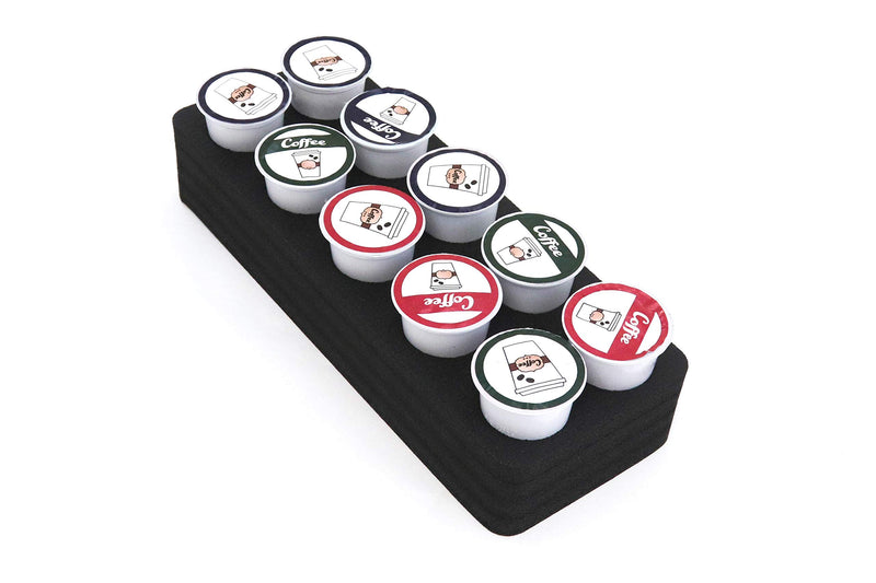 NewNest Australia - Polar Whale Coffee Pod Storage Organizer Tray Drawer Insert for Kitchen Home Office Waterproof 4.5 X 11.75 Inches Holds 10 Compatible with Keurig K-Cup 4.5" x 11.75" for 3.25" drawers 1 Piece 