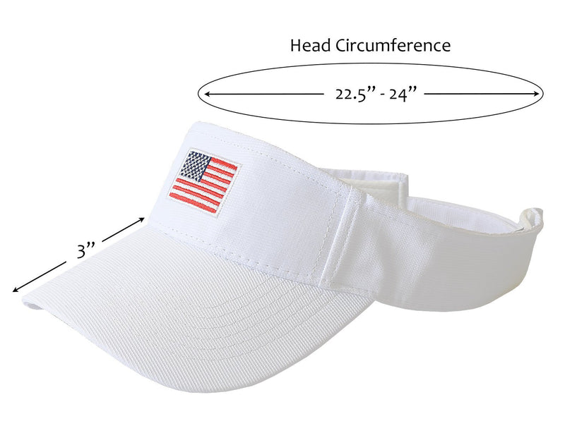 Tirrinia Unisex American Flag Sun Cap Adjustable Patriotic Sports Tennis Golf Hats Visor-white - NewNest Australia