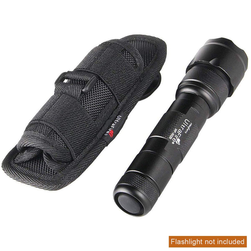 ULTRAFIRE 2PCS 402 Flashlight Pouch Holster,Stretchy Nylon Handheld LED Flashlights Duty Belt Holder,Universal Sizing,with 360 Degrees Rotatable Clip (5.8x2.5in),Black - NewNest Australia