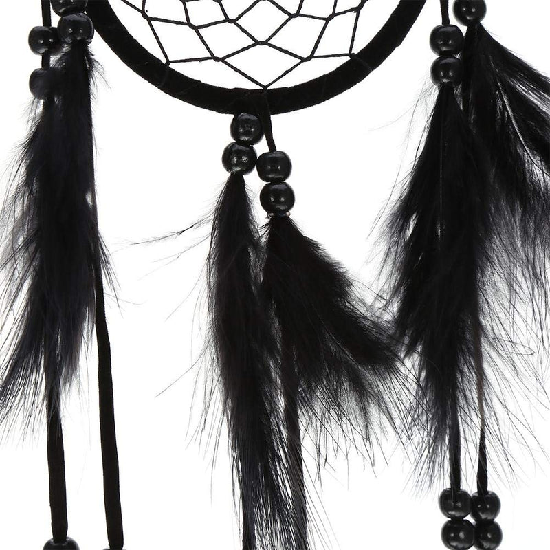 NewNest Australia - Walfront 1pc Feather Wood Beads Handmade Large Dream Catcher Hanging Pendant Craft Gift Living Room Home Decoration(Black) Black 