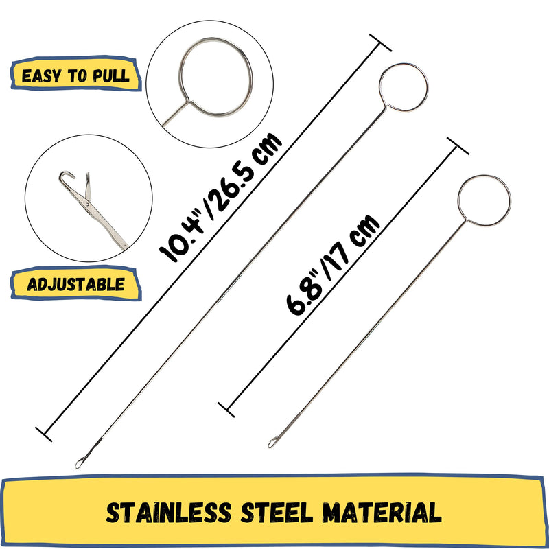 Mr. Pen- Loop Turner Hook with Latch, 2 Sizes (Long & Short), Stainless Steel Loop Turner for Fabric Tube Straps Belts Strips, DIY Knitting Accessories, Sewing Tools, Sewing Accessories and Tools. - NewNest Australia