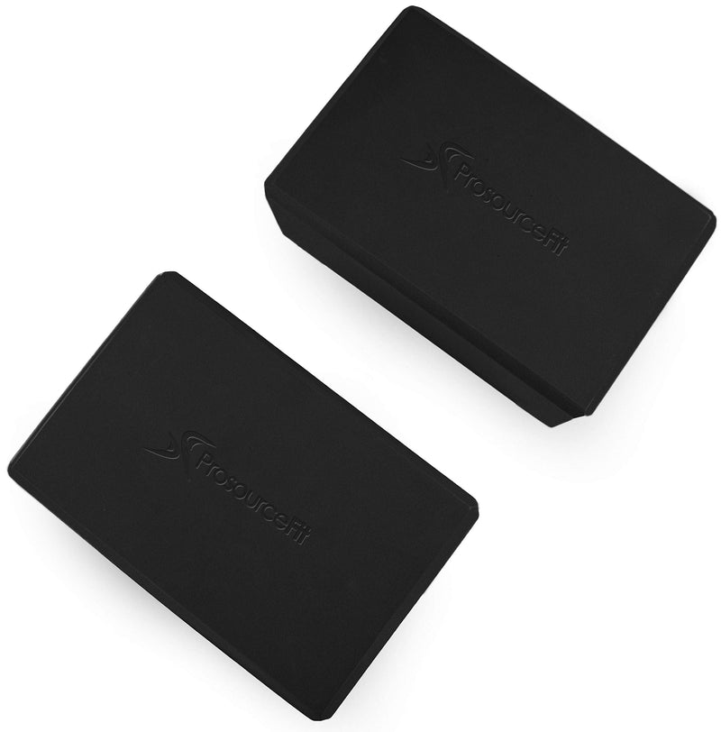 Prosource Fit Foam Yoga Blocks Set of 2, High Density EVA Yoga Bricks, Sturdy Yoga Prop Large Size 4”x 6” x 9” Black - NewNest Australia