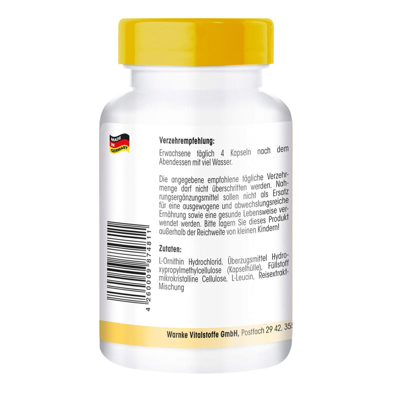 L-Ornithine capsules - 500mg L-Ornithine per capsule - high dosage & vegan - 100 capsules - amino acid | Warnke vital substances - NewNest Australia