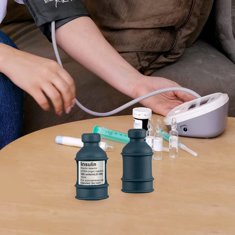 Pack of 3 Insulin Bottle Protective Covers for Diabetics, Silicone Insulin Bottle Protective Cover to Protect the Insulin Vial from Breaking (Grey) Grey - NewNest Australia
