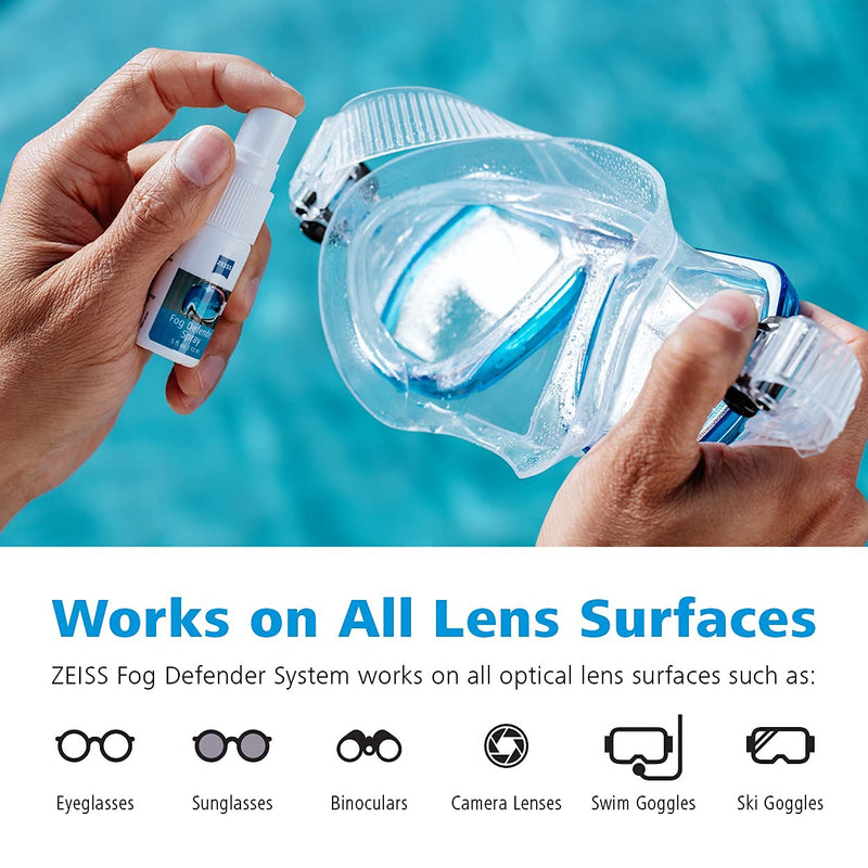 ZEISS Fog Defender System Anti-Fog Spray for Glasses – 1 Spray Bottle and 1 Microfiber Cloth 1 Pack - NewNest Australia