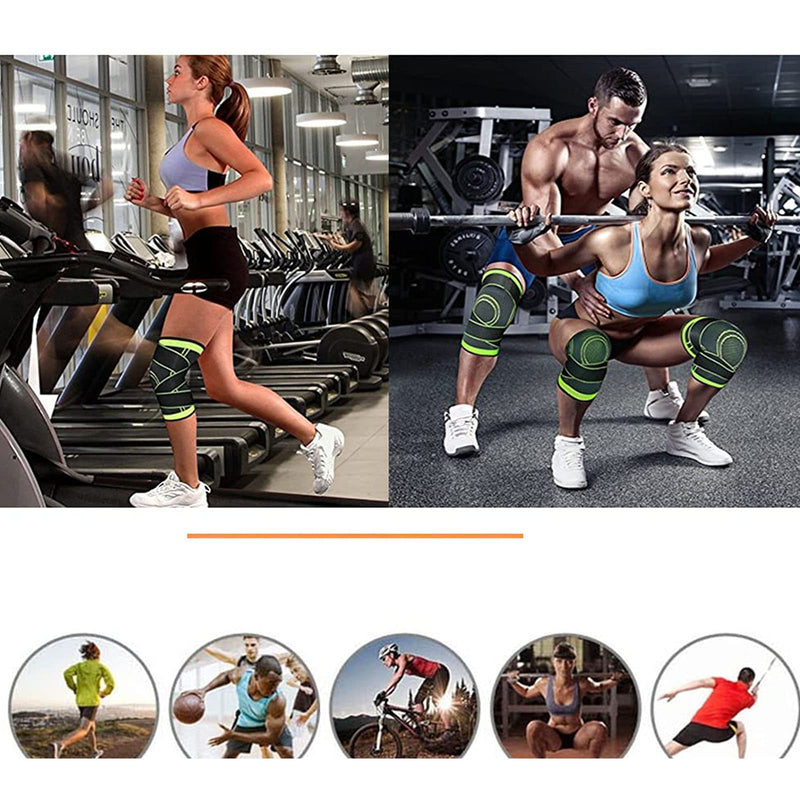 Dkddsss 2 Pieces Knee Support, Knee Support Men Women Knee Brace With Adjustable Straps, Medical Knee Pads For Knee Pain, Running, Meniscus Tear, Arthritis, L - NewNest Australia