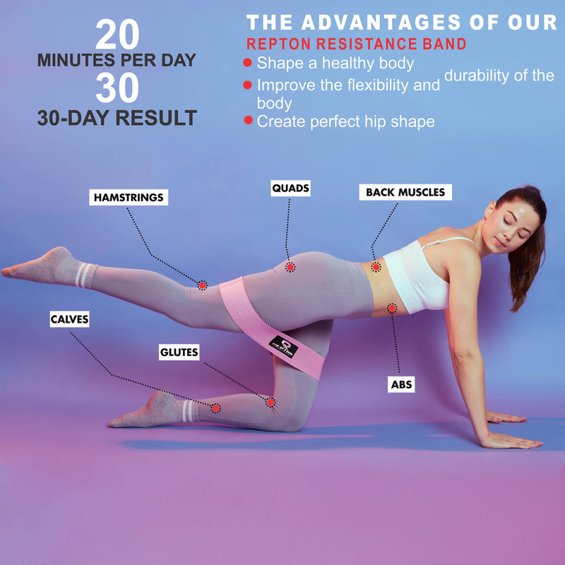 3 Sets Resistance Bands | Glutes, Hips and Legs Exercise Band | Ideal for Home Gym Fitness, Yoga, Pilates & Workout | Women and Men Non-Slip Booty Band | Physio Resistant Loop Pink - NewNest Australia