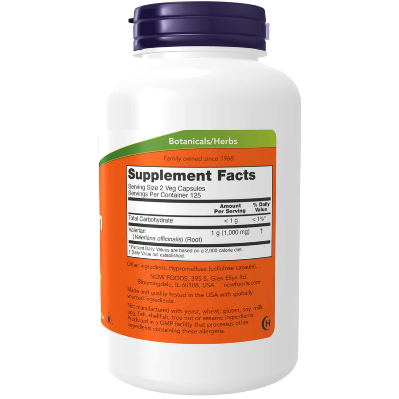 NOW Supplements, Valerian Root (Valeriana officinalis) 500 mg, Herbal Supplement, 250 Veg Capsules 1 - NewNest Australia