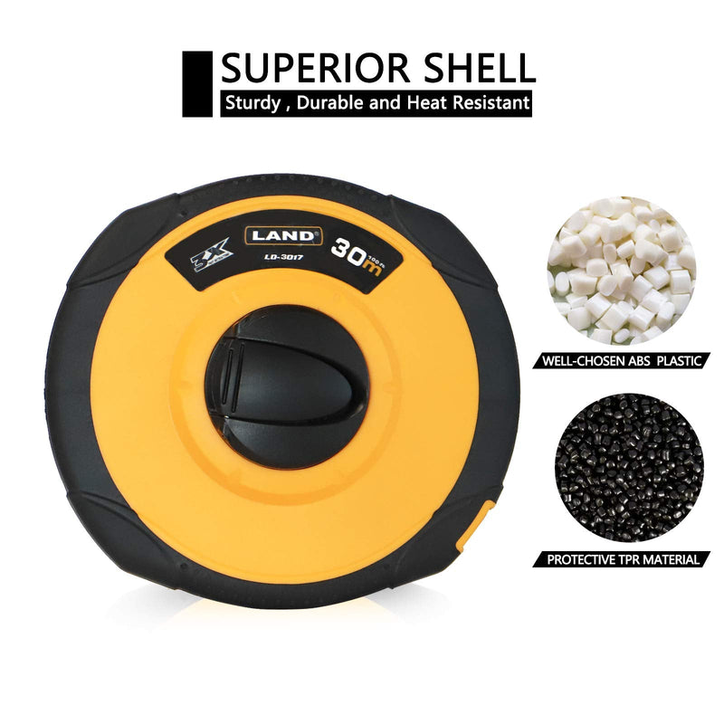 LAND Long Fiberglass Tape Measure -100FT/30M by 1/2-Inch,Inch/Metric Scale,Light and Convenient (100FT) 100FT - NewNest Australia