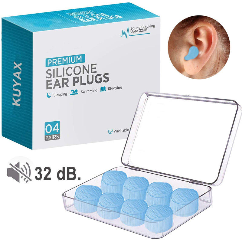 Ear Plugs for Sleeping, Reusable Silicone Moldable Noise Cancelling Sound Blocking Reduction Earplugs for Swimming, Snoring, Concerts, Shooting, Airplanes, Musicians, 32dB Highest NRR - NewNest Australia