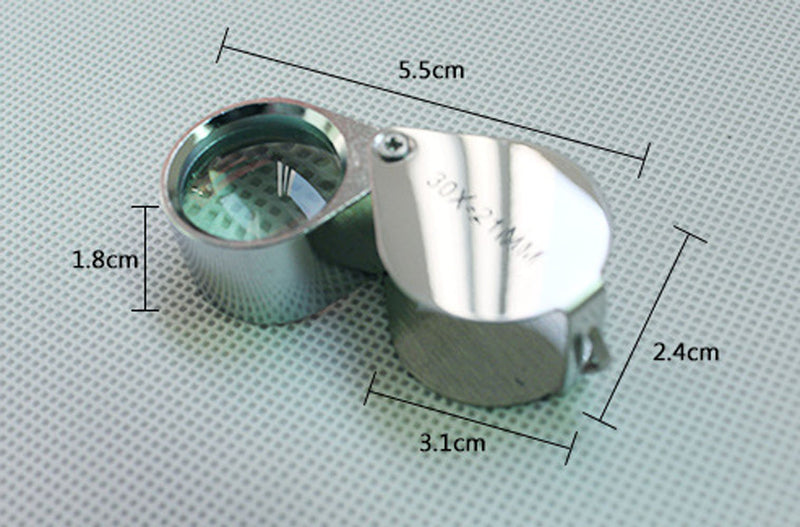 Aiernuo Loupes 10x Glass Jeweler Loupe Loop Eye Magnifier Magnifying Magnifier Metal Body Silver (10x21mm) - NewNest Australia