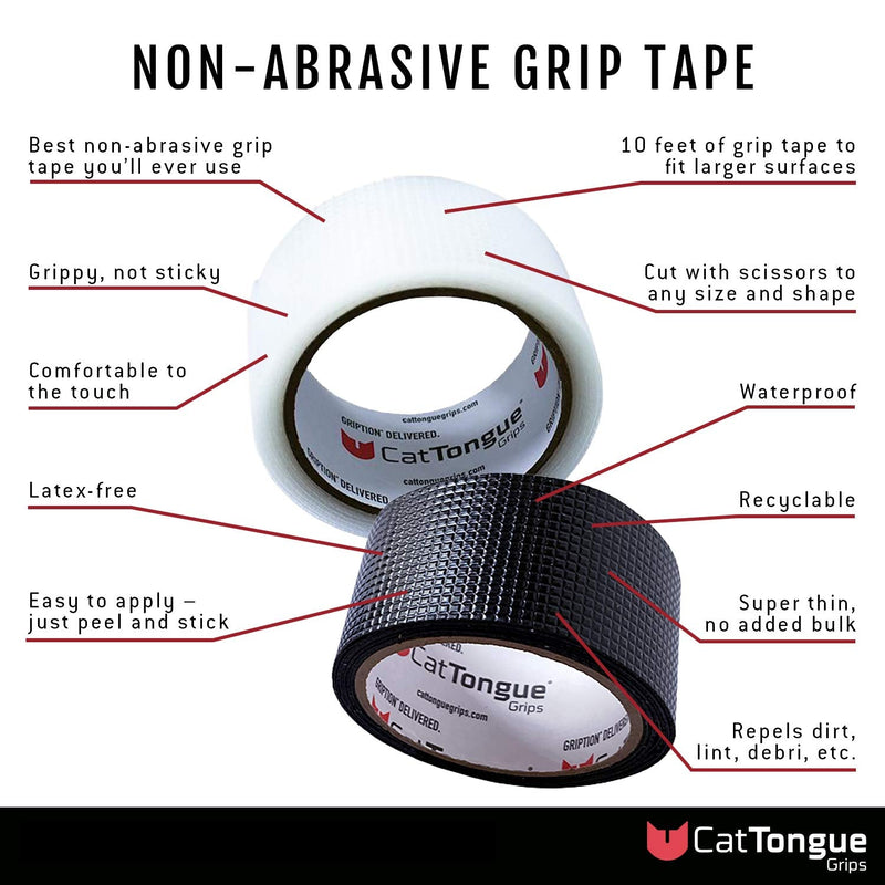 Non-Abrasive Grip Tape by CatTongue Grips – Heavy Duty Waterproof Anti Slip Tape for Indoor & Outdoor Use - Thousands of Grippy Uses: Home Goods, Hardware, Accessible Home and More! (Clear Tape) 1 Pack Clear - NewNest Australia