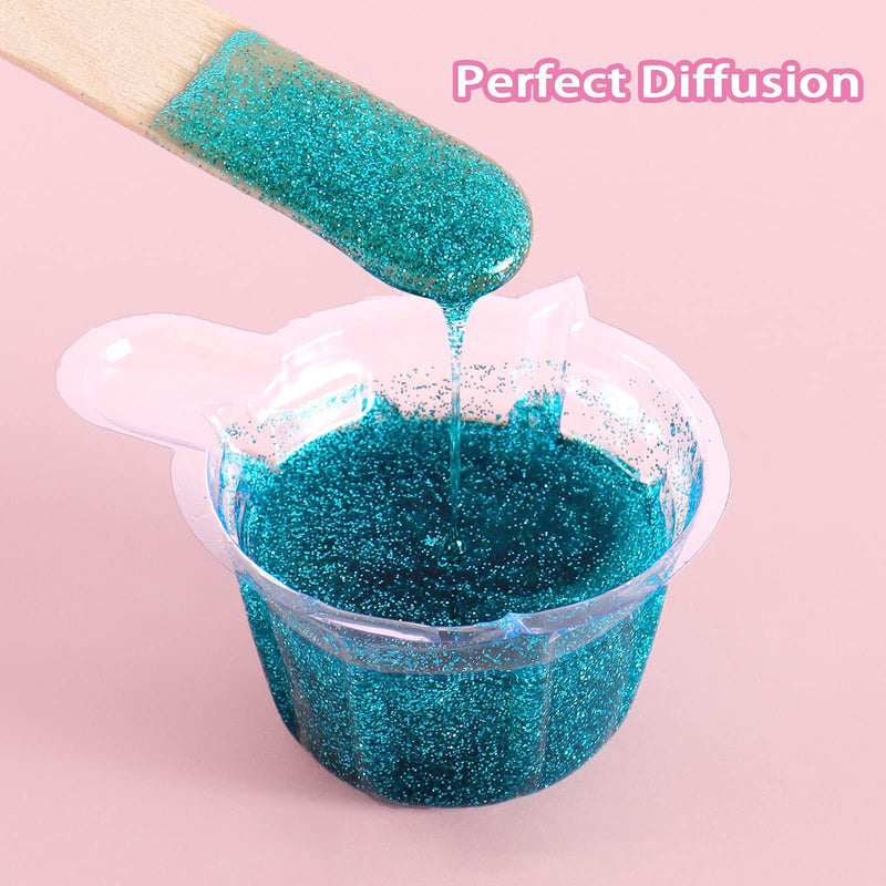 Renfio Ultra Fine Glitter Powder Metallic Resin Glitter PET Flakes Crafts Sequins 1/128" 0.008" 0.2mm Epoxy Chips Flakes for Tumblers Slime Decoration 1.75 Oz (50g) - Azure - NewNest Australia