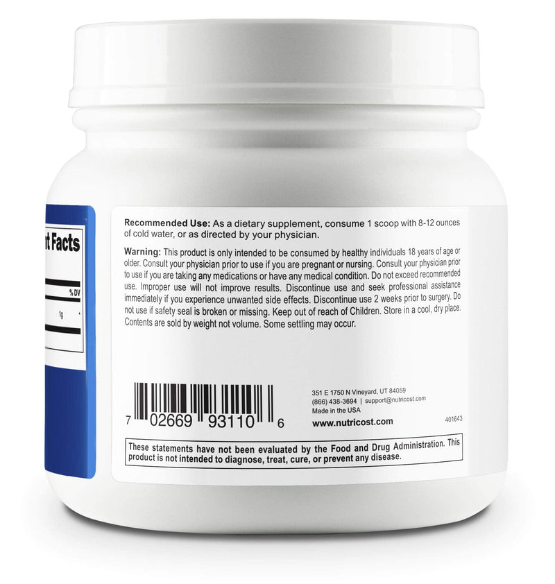 Nutricost Acetyl L-Carnitine (ALCAR) 500 Grams - 1000mg Per Serving - Pure Acetyl L-Carnitine Powder - NewNest Australia