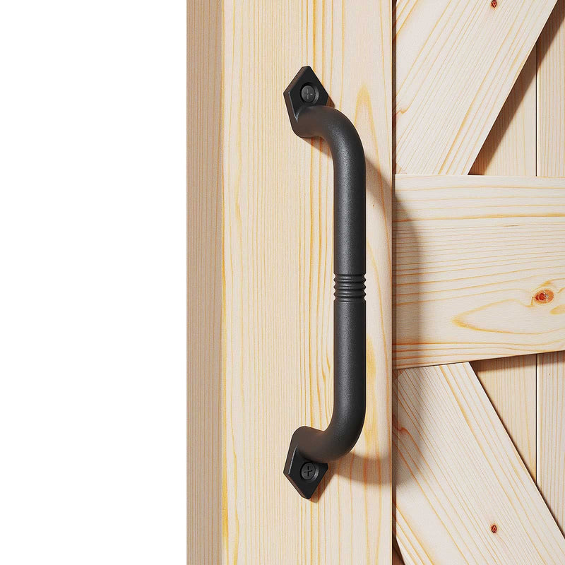EaseLife 10" Barn Door Pull Handle,Rustic Black Cast Iron Grab,Easy Install 1 - NewNest Australia
