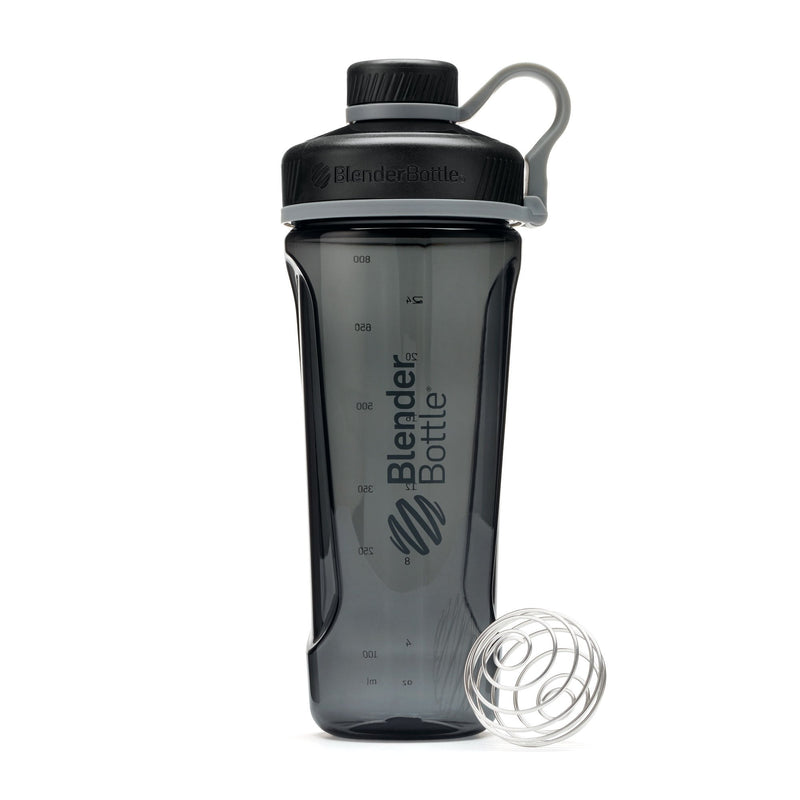 BlenderBottle Radian Tritan drinking bottle with BlenderBall, suitable as a protein shaker, protein shaker, water bottle, BPA free, scaled up to 700 ml, capacity 940 ml, black Black Single - NewNest Australia