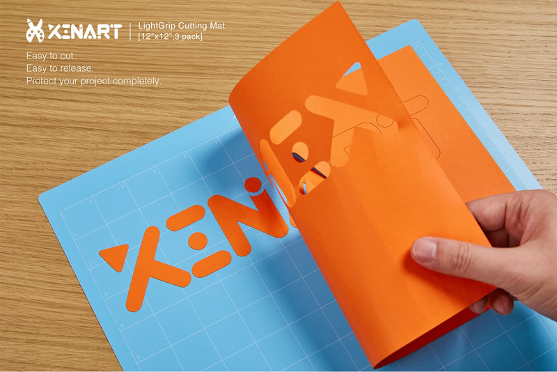 XINART LightGrip Cutting Mat for Silhouette Cameo 4/3/2/1(3 Mats,12x12 inch) Light Grip Adhesive Sticky Craft Vinyl Replacement Cut Mats for Silhouette Cameo Blue 3 Pack LightGrip 12''x12'' - NewNest Australia