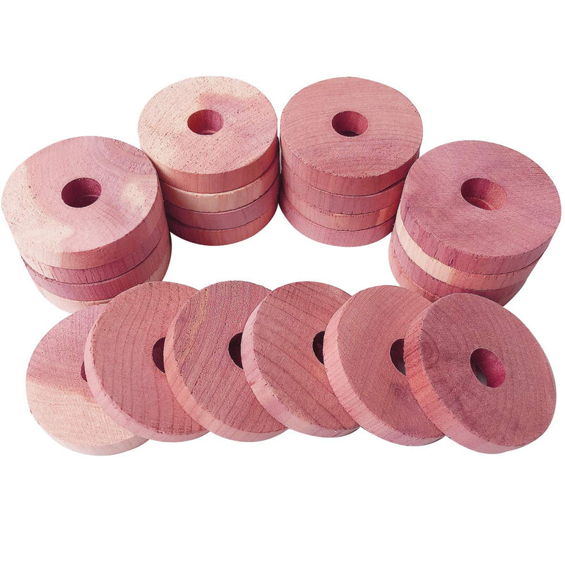 NewNest Australia - Cedar Space Cedar Blocks for Clothes Storage 100% Natural Aromatic Red Cedar Rings Protection for Wardrobes Closets and Drawers 24 Rings 