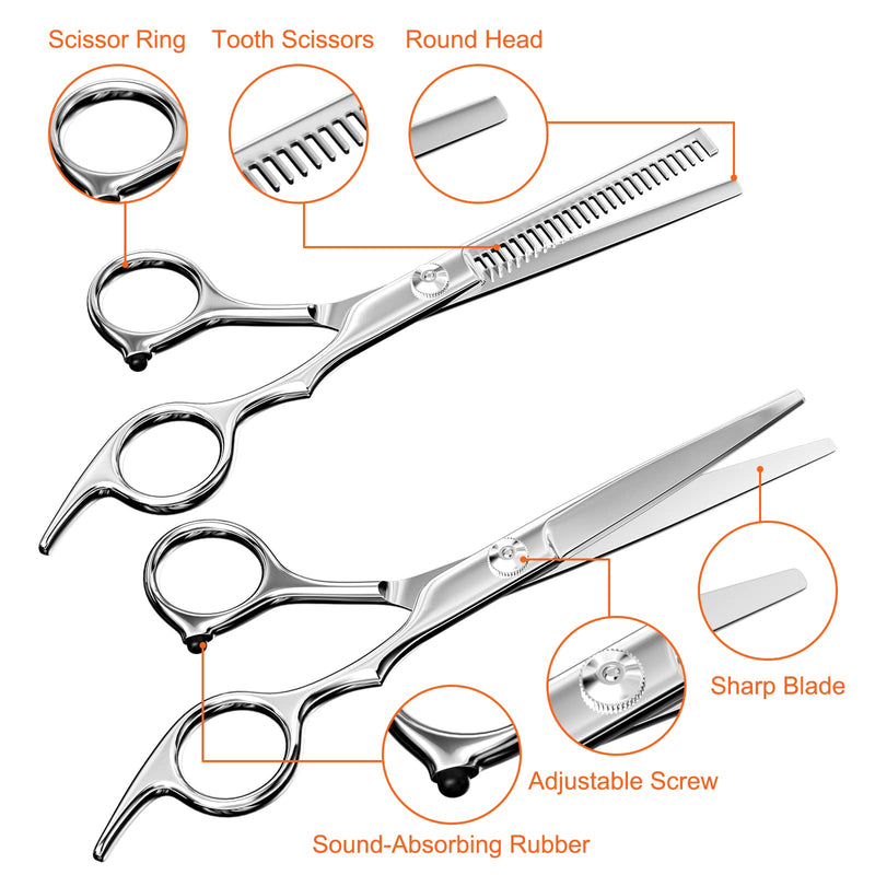 Mesybveo 2 pieces hair scissors, ultra-sharp and precisely cut styling scissors, hairdressing scissors made of stainless steel for thinning and shaping, suitable for home, hairdressing salon, hairdresser - NewNest Australia