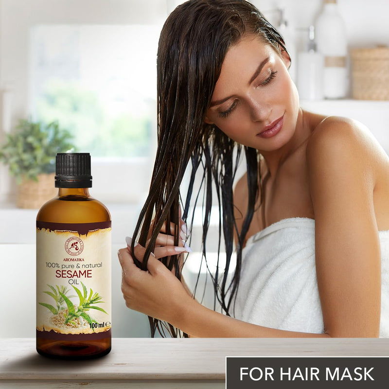 Sesame Oil 100Ml - Sesamum Indicum - Mexico - 100% Natural And Pure Oil - Cold Pressed And Refined - For Beauty - Body - Cosmetics - Hair - Massage Sesame Oil - NewNest Australia
