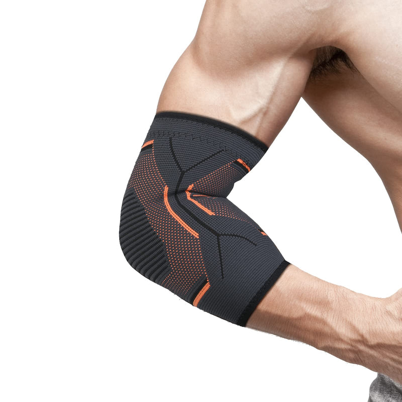Acwoo Elbow Bandage, Non-Slip Elbow Bandage For Men And Women, Elbow Support Sleeve For Left/Right, Breathable Compression Elbow Support For Tennis, Volleyball, Golf, Orange (L) - NewNest Australia
