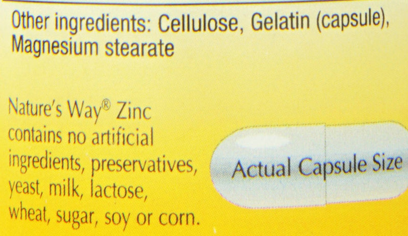 Nature's Way Zinc Chelate, Supports Immune Function*, 30 mg per Serving, 100 Capsules - NewNest Australia