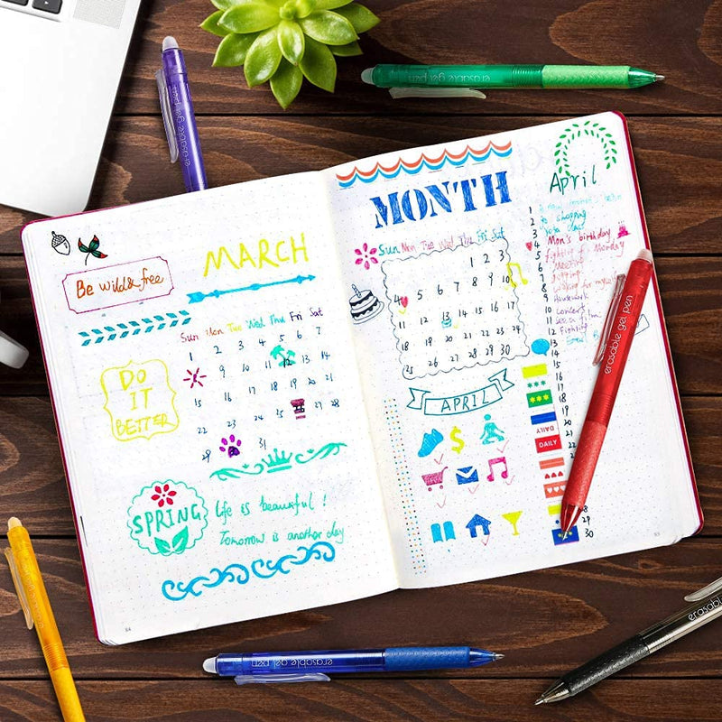 Vanstek 18 Colors Retractable Erasable Gel Pens Clicker, Fine Point(0.7), Make Mistakes Disappear, Premium Comfort Grip for Drawing Writing Planner and Crossword Puzzles - NewNest Australia