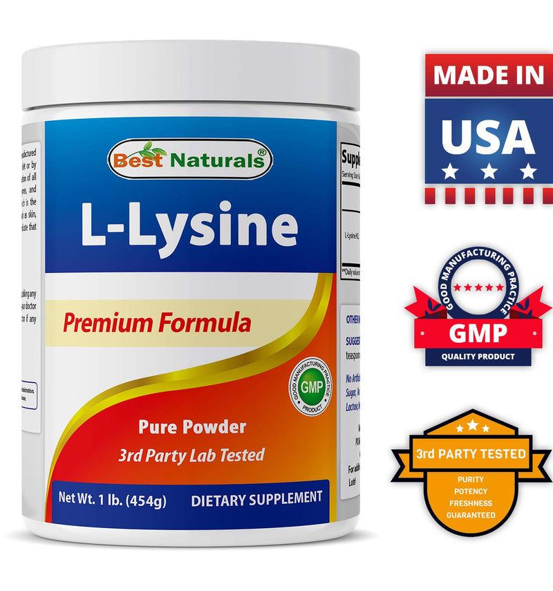 Best Naturals Lysine Powder, 1 Pound - 100% Pure (1 LB (Pack of 1)) 1 Pound (Pack of 1) - NewNest Australia
