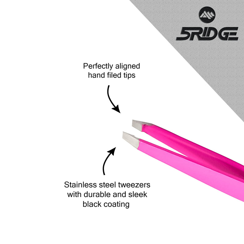 Eyebrow Tweezers - Stainless Steel Eyebrow Tweezers - Precision Removal Of Facial Hair, Ingrown Hairs, Professional Blackhead And Tick Remover For Men & Women (Pink) Pink - NewNest Australia