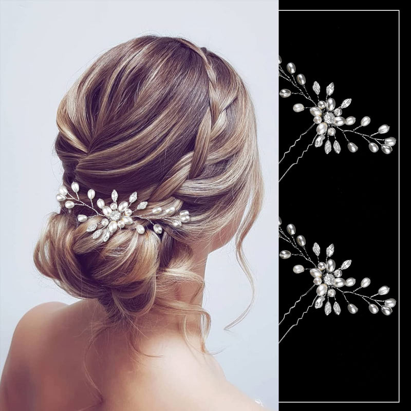 TSHAOUN 5 Pcs Bridal Hair Pins, Fashion Retro Elegant Ladies Pearl Hair Accessories for Wedding, Wedding Bridal Jewelry Bridal Hair Accessories Headpiece Wedding Accessories for Brides Women (5Pcs) 5Pcs - NewNest Australia