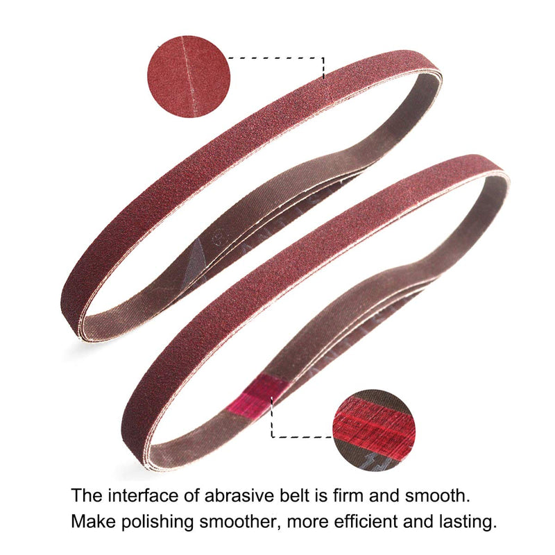 Aiyard 1/2 x 18-Inch Aluminum Oxide Sanding Belts, 40/60/80/120/180/240 Assorted Grits Abrasive File Belts for Air Belt Sander, 24-Pack 1/2x18 inch - NewNest Australia