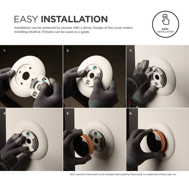 elago Wall Plate Cover Designed for Google Nest Learning Thermostat (Brass) - Compatible with Nest Learning Thermostat 1st/2nd/3rd Generation, Not compatible with 2020 models [US Patent Registered] Brass - NewNest Australia