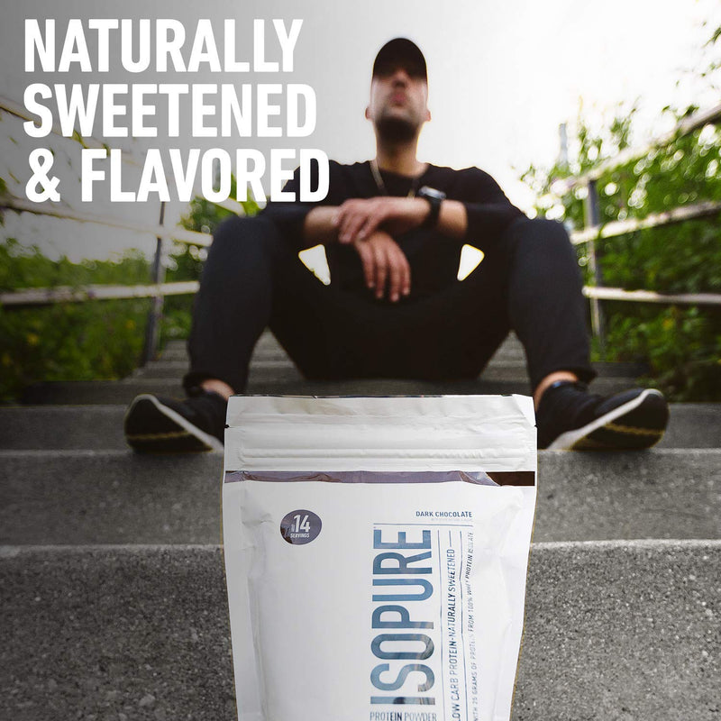 Isopure Protein Powder, Whey Protein Isolate Powder, 25g Protein, Low Carb & Keto Friendly, Naturally Sweetened & Flavored, Flavor: Dark Chocolate, 1 Pound 1 Pound (Pack of 1) - NewNest Australia