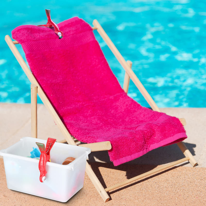 8 Pieces Parrot Style Beach Towel Clips Beach Chair Clips Towels Portable Beach Towel Holder for Towels Cruise Pool Patio Holiday Outdoor Clothes Pins Keeping Your Cloth or Towel from Blowing (Red) Red - NewNest Australia