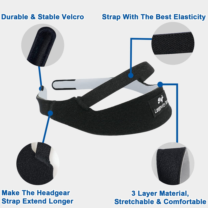 Longevity Turtle 2 Packs CPAP Headgear Replacement Compatible with Dreamwear Nasal Mask Strap, Durable & Soft CPAP Headgear Straps - NewNest Australia