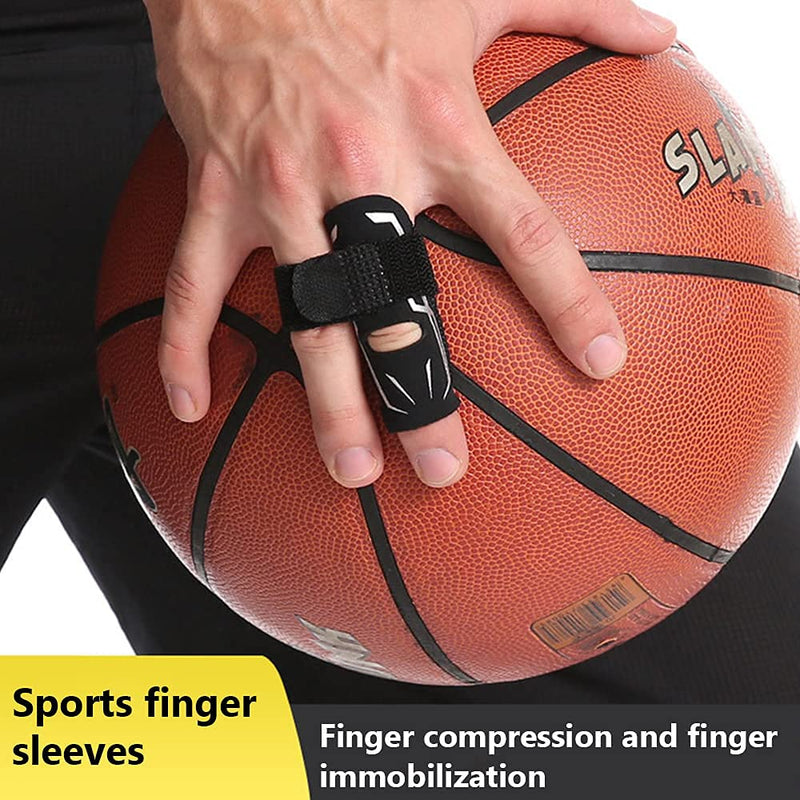 Milec Finger Splint Finger Support Adjustable Elastic Compression Protector, Finger Brace Relieve Joint Pain Finger Sleeves Finger Guard Sport for Basketball Volleyball Tennis Baseball L - NewNest Australia