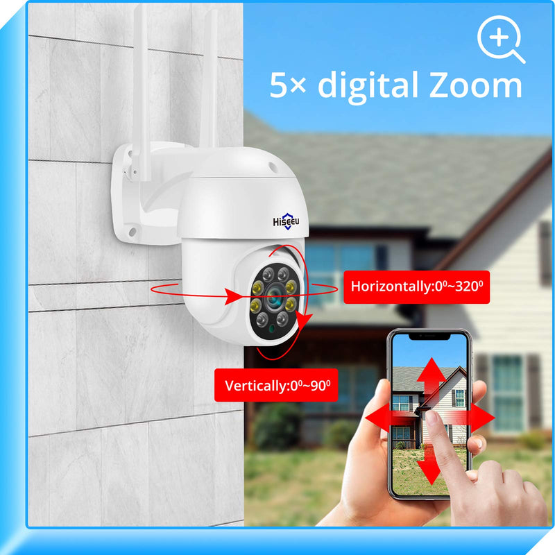 【Auto Tracking&Floodlights】 2K Pan/Tilt/Zoom Wireless Security Camera Outdoor,3 Megapixels,2.4G WiFi Camera,Light Alarm,Color Night Vision,PC&Mobile Remote 360° Viewing,Two-Way Audio,Motion Detection - NewNest Australia