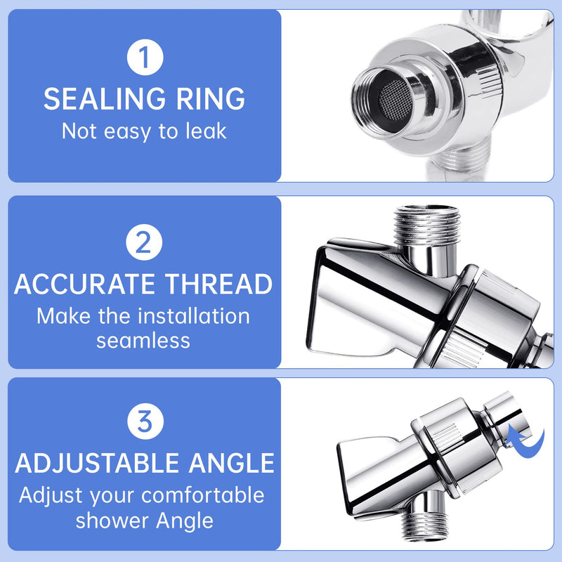 Shower Hose with Shower Arm Bracket,69 inch Stainless Steel Shower Hose Replacement,Adjustable Handheld Shower Arm Holder Shower Head Holder,Flexible Shower Head Hose and Holder with Brass Ball,Chrome - NewNest Australia