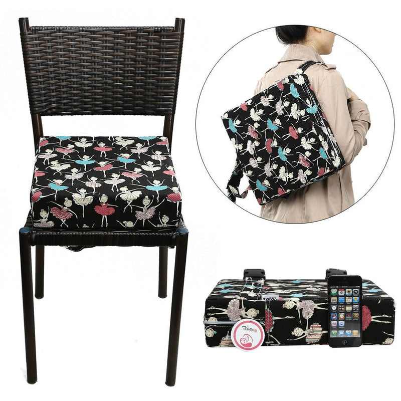 Zicac High Chair Portable Booster Seat Cushion Travel Dining Seat Pad for Toddler Kids Baby Infant Washable Thick Chair Seat Pad (Black) Black / White - NewNest Australia