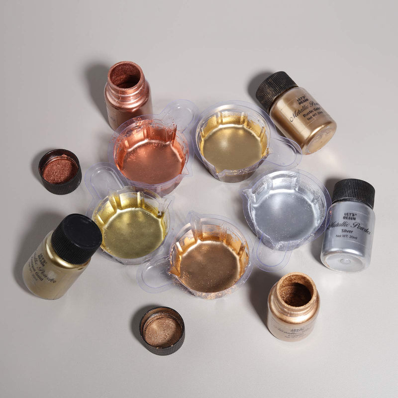 LET'S RESIN Metallic Pigment Powder, 5 Colors Fine Resin Pigment Powder, Each Bottle 20ml Shimmer Resin Color Pigment for Epoxy Resin Coloring, Polymer Clay and Other Crafts - NewNest Australia