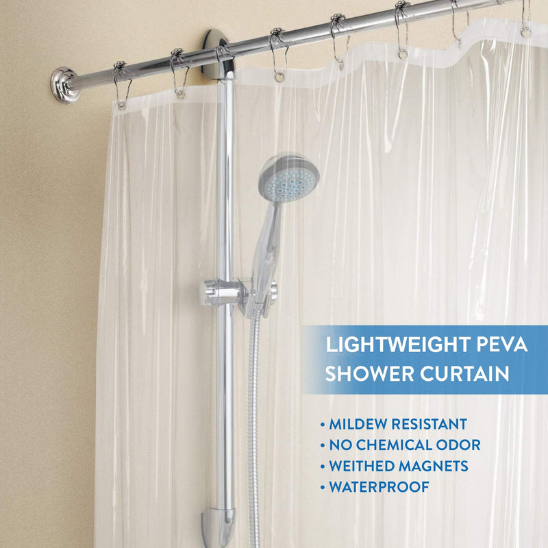 downluxe Frosted Shower Curtain Liner 72x72 - PEVA 3 Gauge Light Weight,Waterproof,Odorless with Rust-Resistant Grommets Holes 1 - NewNest Australia