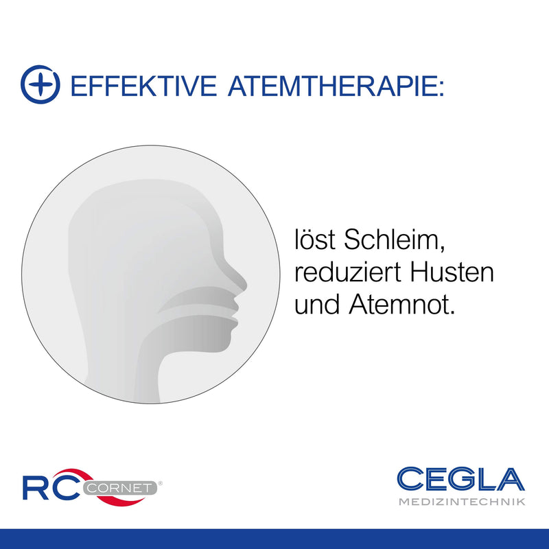Cegla Rc-Cornet Breathing Therapy Device Reduces Coughing, Loosens Mucus, Relieves Shortness Of Breath - Connection For Inhalation Devices For Inhalation Possible, Clears The Lower Respiratory Tract, Helps To Breathe Easier - NewNest Australia