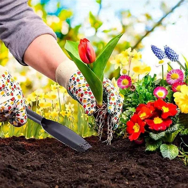 Willow Leaf-Shaped Garden Trowel Tool 12-inch Hand Shovel High-Carbon Steel Material One-Piece Forged Heavy Duty Manual Tool Potting Digging Transplanting Planting Weeding (Grey) Gray - NewNest Australia