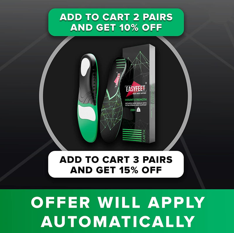{New 2022} 220+ lbs Plantar Fasciitis Strong Arch Support Insoles Inserts Men Women - Flat Feet - Orthotic Insoles High Arch for Arch Pain - Work Boot Shoe Insole - Heavy Duty Support Pain Relief Black (S) 6-7.5 - NewNest Australia