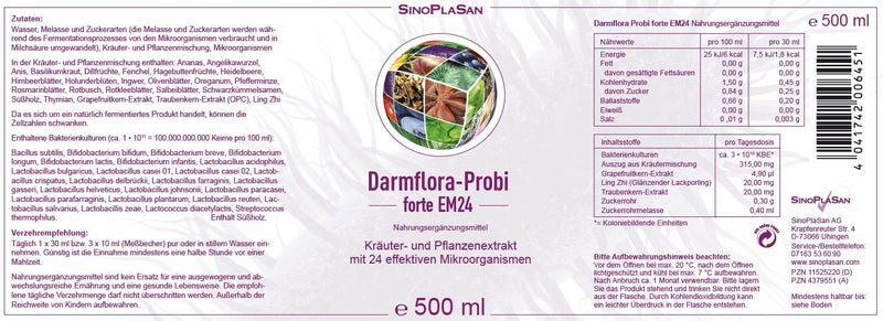 Intestinal flora-Probi forte EM24, 24 live bacterial strains, 30 billion CFU, immediately colony-forming, LIQUID, 500 ml… - NewNest Australia
